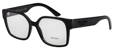 Prada PR 10WV 1AB1O1 Black Plastic Rectangle Eyeglasses 54mm
