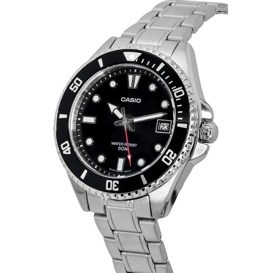CASIO MDV-107D-1A1 純正メタルバンド　サブマリーナ　ビルゲイツ Casio MDV-107D-1A1 Stainless Steel Analog Mens Watch 200M Black