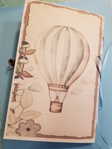 Junk Journal Blank Booklet "BABY BOY" HANDMADE Baby Album, LG 8.5"x5.5" 40pgs - Picture 12 of 12