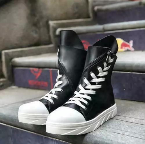 Hip Hop Men s Ankle Boot Sneakers Shoes Lace Up Flat Running High