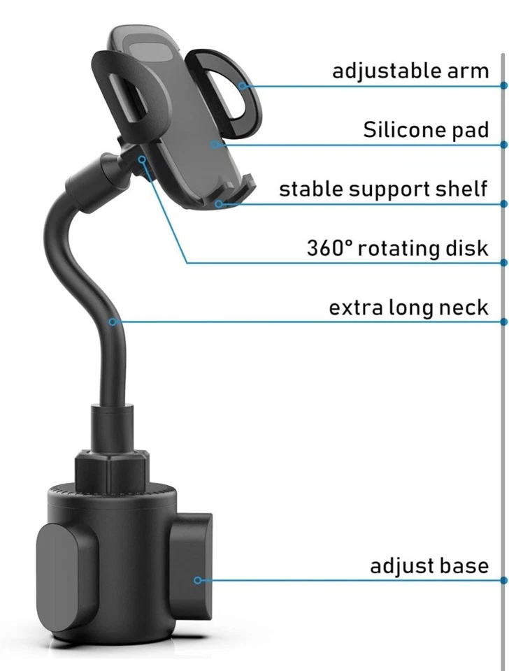 Strong Car Cup Holder Phone Mount for Cell Phone Compatible with Apple & Samsung - Image 4 of 4