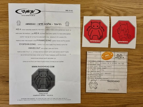 Radiohead Amnesiac CD Ultra Rare Israeli Promo Kit