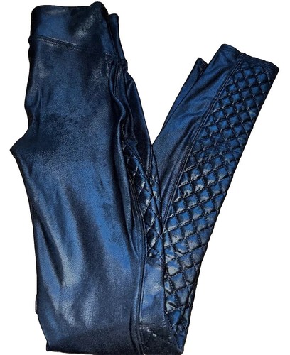 SPANX Quilted Faux Leather Shiny MOTO LEGGINGS-20248R-BLACK-Sz XL 30” Waist LKNU - Picture 4 of 14