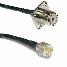 RG58 SO239 UHF Female Flange to Mini UHF Male RF Cable FAST-SHIP LOT