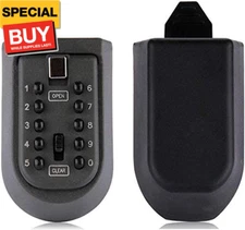 Indoor & Outdoor Key Lock Box Wall Mounted Push Button Combination Key Safe Stor