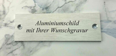 ALUMINIUMSCHILD in Edelstahl-Look - 80x27mm - mit Ihrer WUNSCHGRAVUR