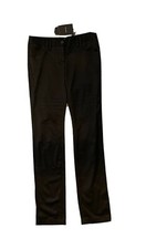 NWT $1228 Dolce & Gabbana 40 6 Pants Trousers Tuxedo Black Techno Satin Low Rise