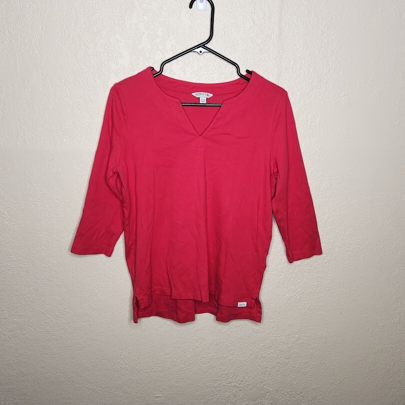 Orvis Top Women's Small Pink Stretch Basic Cotton… - image 1