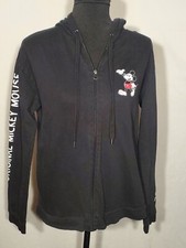 Disney THE ORIGINAL MICKEY MOUSE Black Zip Hoodie Jacket Teen L 11/13 Juniors