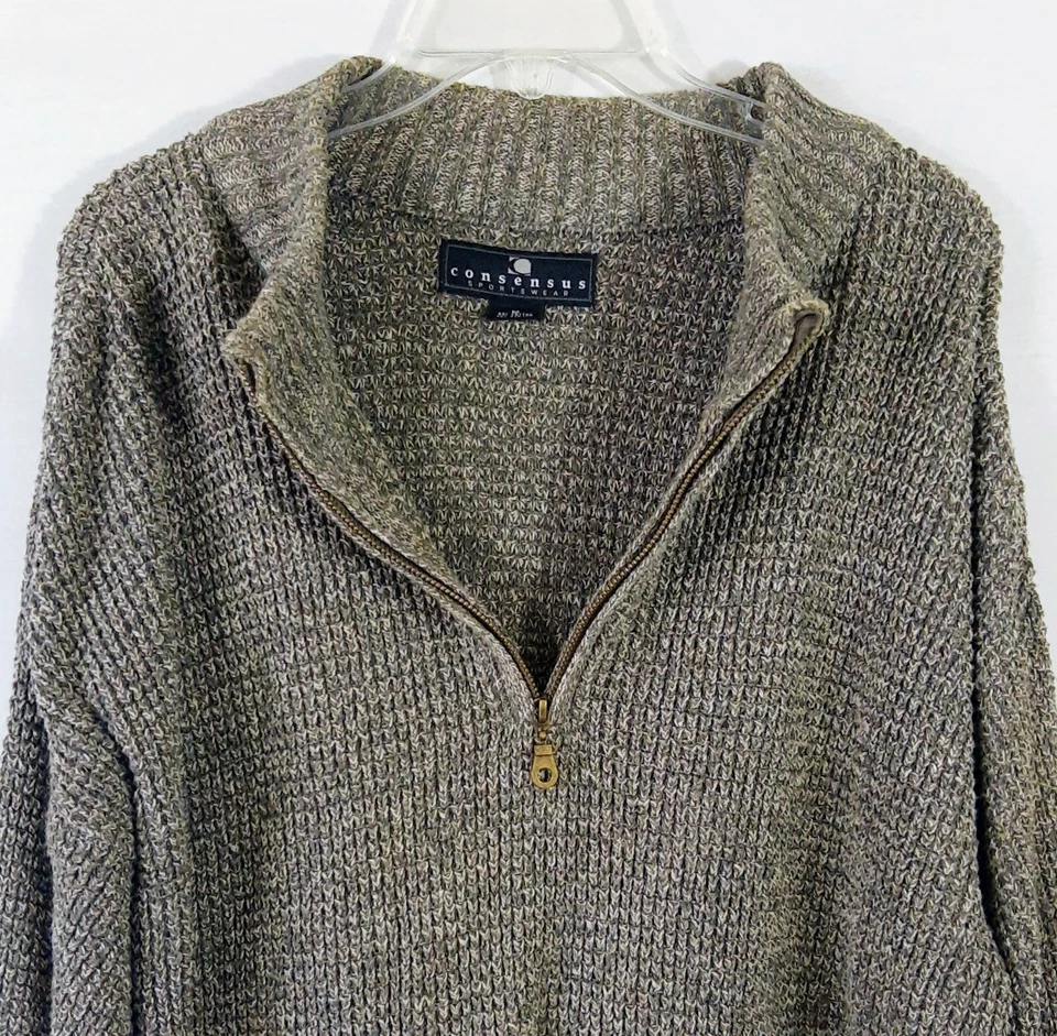 Consensus Sportswear Men's Half Zip Sweater Size Medium - Image 2 of 4
