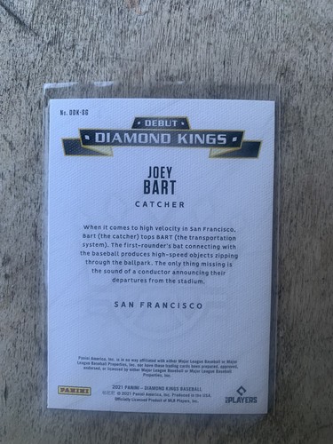 2021 Panini Diamond Kings Joey Bart Debut rookie RC DDK-SG - Picture 2 of 2