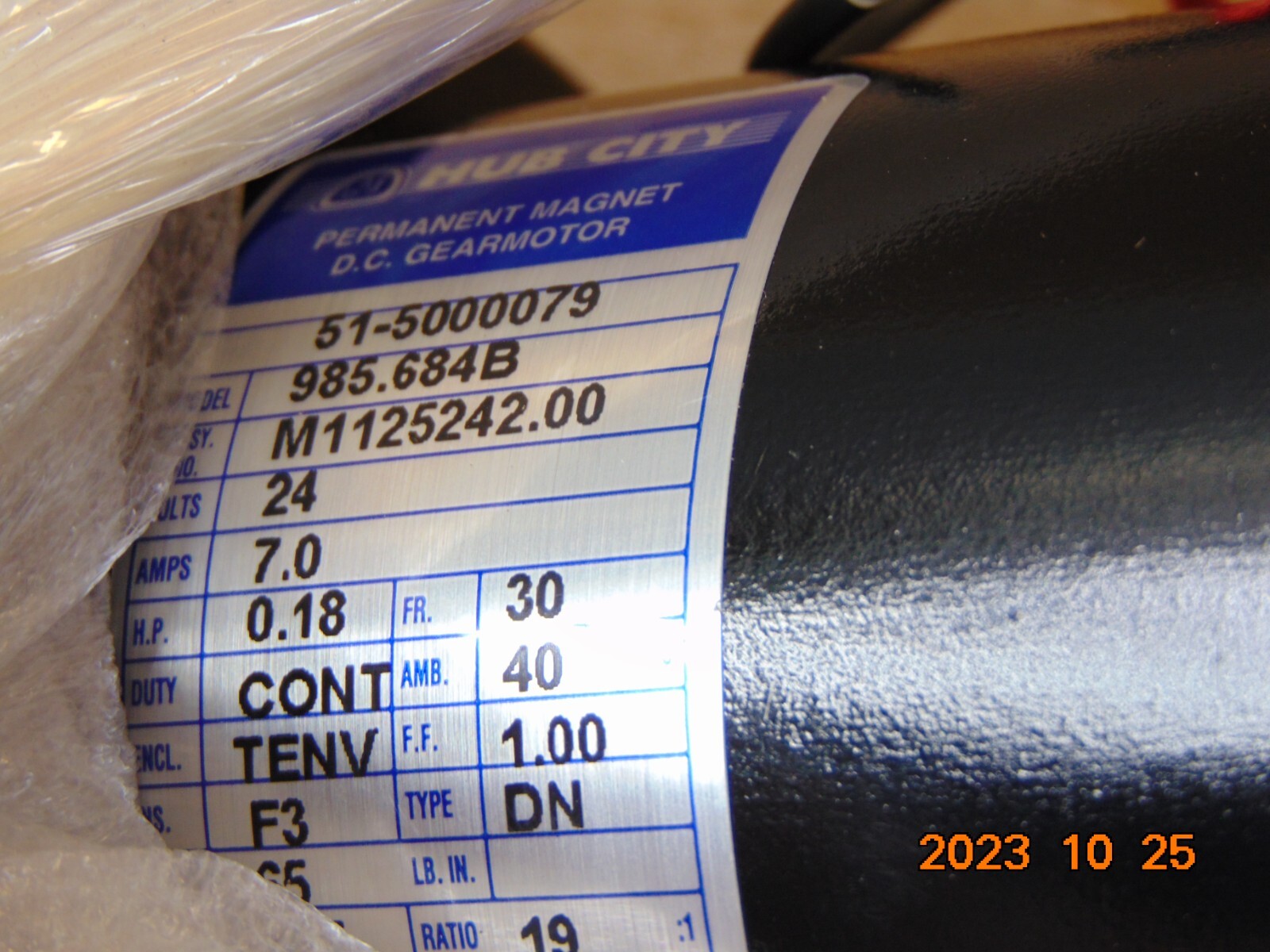 LEESON M1125242.00 .18HP 24V PERMANENT DC GEARMOTOR eBay