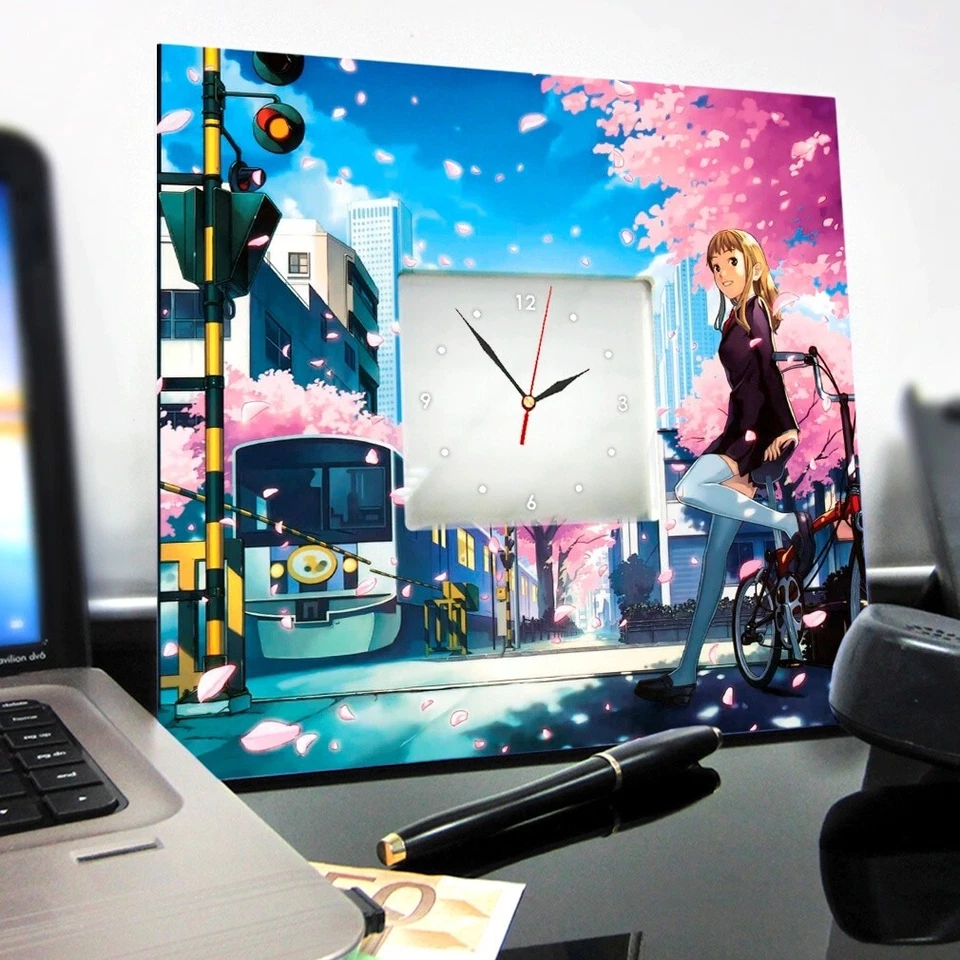 Reloj Arte Anime Espejo Japón Dibujos Animados Abanico Adolescente Habitación Decoración Diseño Regalo Manga Niña Foto 3 de 4