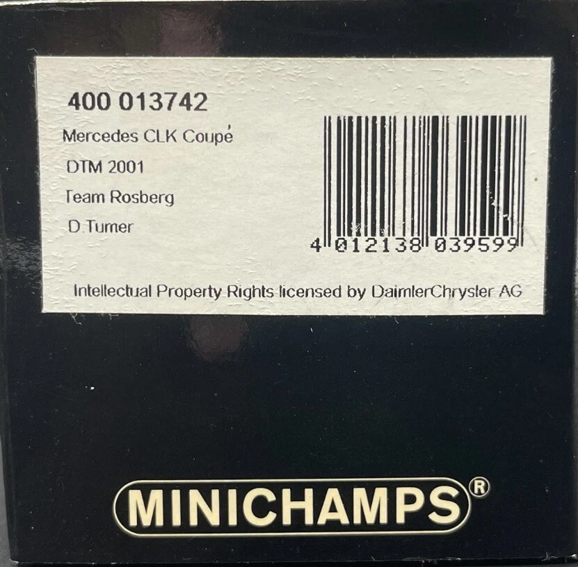 Minichamps 1/43 Mercedes Benz CLK cupé DTM 2001 Team Rosberg Tumer 400013742 Foto 4 de 4