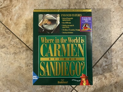 Where in the World is Carmen Sandiego Deluxe Edition MS-DOS PC 1990 5.25'' 3.5
