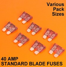 High Quality 40 Amp Standard Blade Fuse Fuses For Car Van Bike Boat - 40A