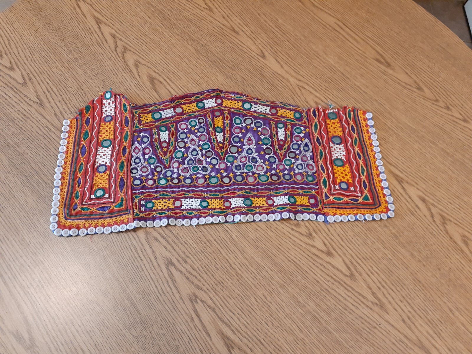 Patchwork Quilt Embroidered Handmade Panel Mirror… - image 4