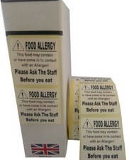 Sandwich Labels, allergy advice labels, allergen warning stickers for food