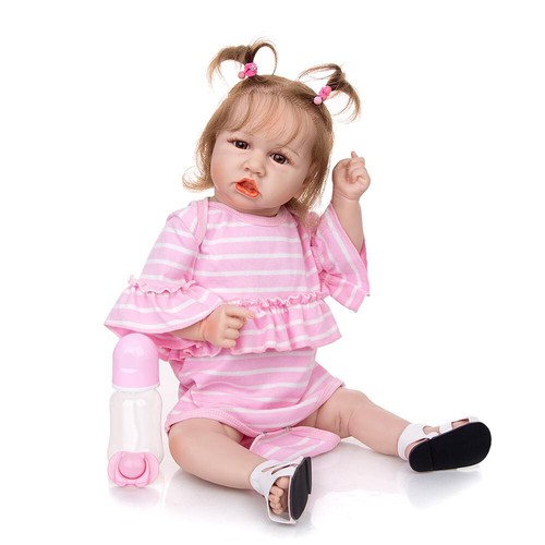 23 in Reborn Doll Full Silicone Vinyl Body Cute Doll Waterproof Bath Toy for Kid - 第 14/15 張圖片