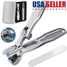 Ultra Sharp Stainless Steel Nail Clippers Wide Jaw Opening Anti Splash Portable
