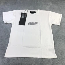 HBA Shirt Mens Extra Large White Spell Out Hood By Air Tee White Gray