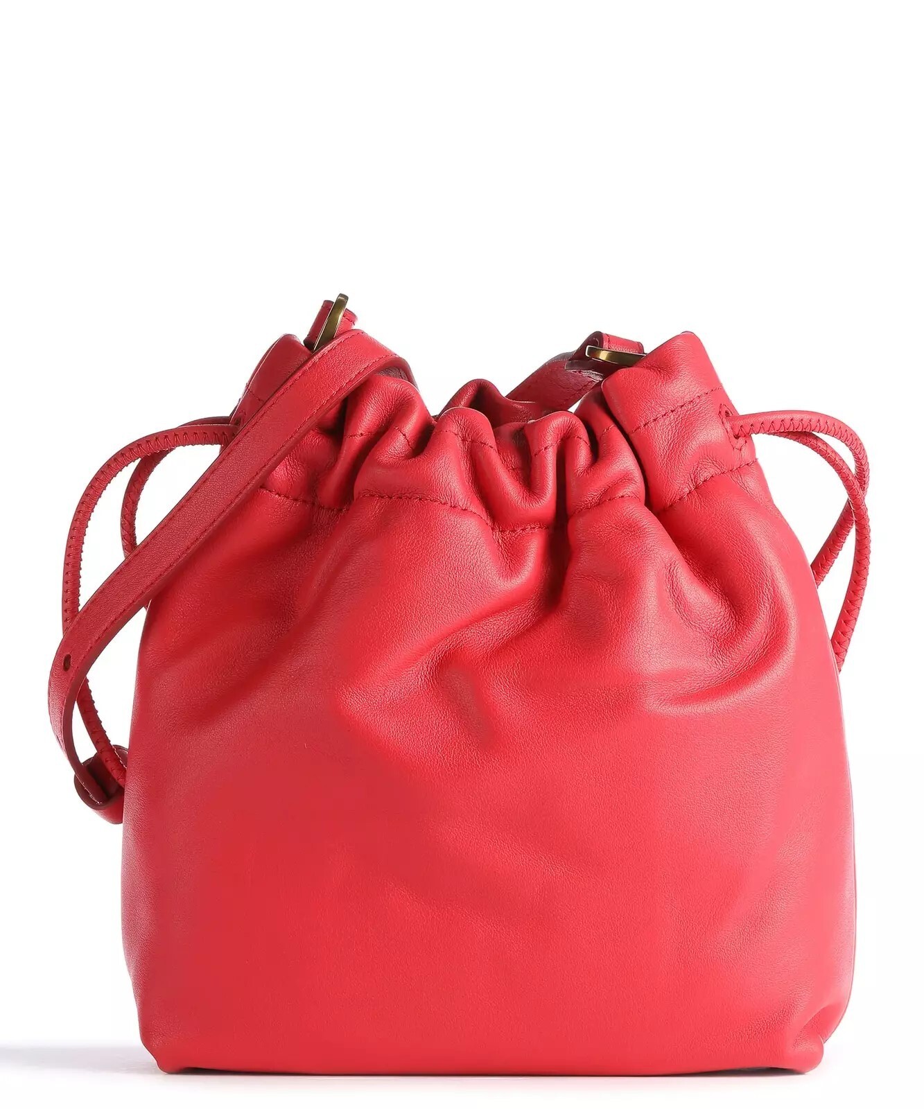 Fossil Leather Bag - Drawstring Crossbody Bag - Cherry Red - ZB1526618 - BNWT