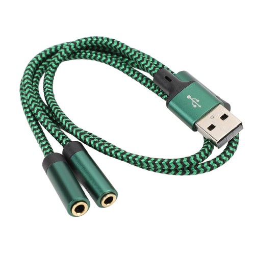 USB to Dual 3.5mm Sound Adapter Cable Headphone Microphone Jack USB Sound - Picture 6 of 12