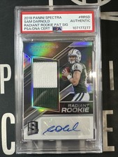 2018 Panini Spectra Football Radiant Rookie Sam Darnold Patch Auto /35 PSA Auth