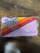 Western Family Pink Cellulose Sponge Vintage 6 1/4 x 3 3/8 x 1 in USA