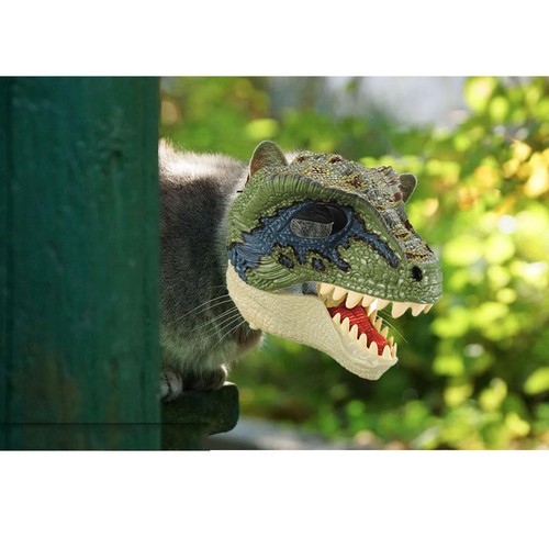 Dinosaur Mask with Sounds, Realistic Dinosaur Mask Moving Jaw,Dino Mask Plastic - Picture 3 of 7