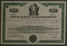 Glen Alden Corporation 1970 6 % Bond 1000 US$