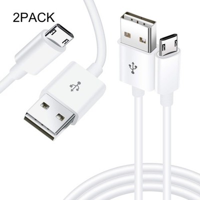 FLEAVER 2PACK Reversible Micro USB Data Sync Charge Cable for Android Phones 3ft