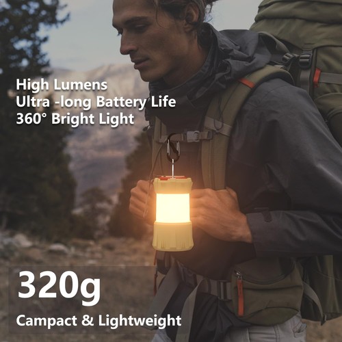 Rechargeable Led Camping Lantern Hiking 9 Light Modes Waterproof & Dustproof - Picture 5 of 6