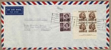 Australia 1963 1/6d Rate Airmail Cover to BELGIUM inc 8½d Imprint Blk 4 LATE USE