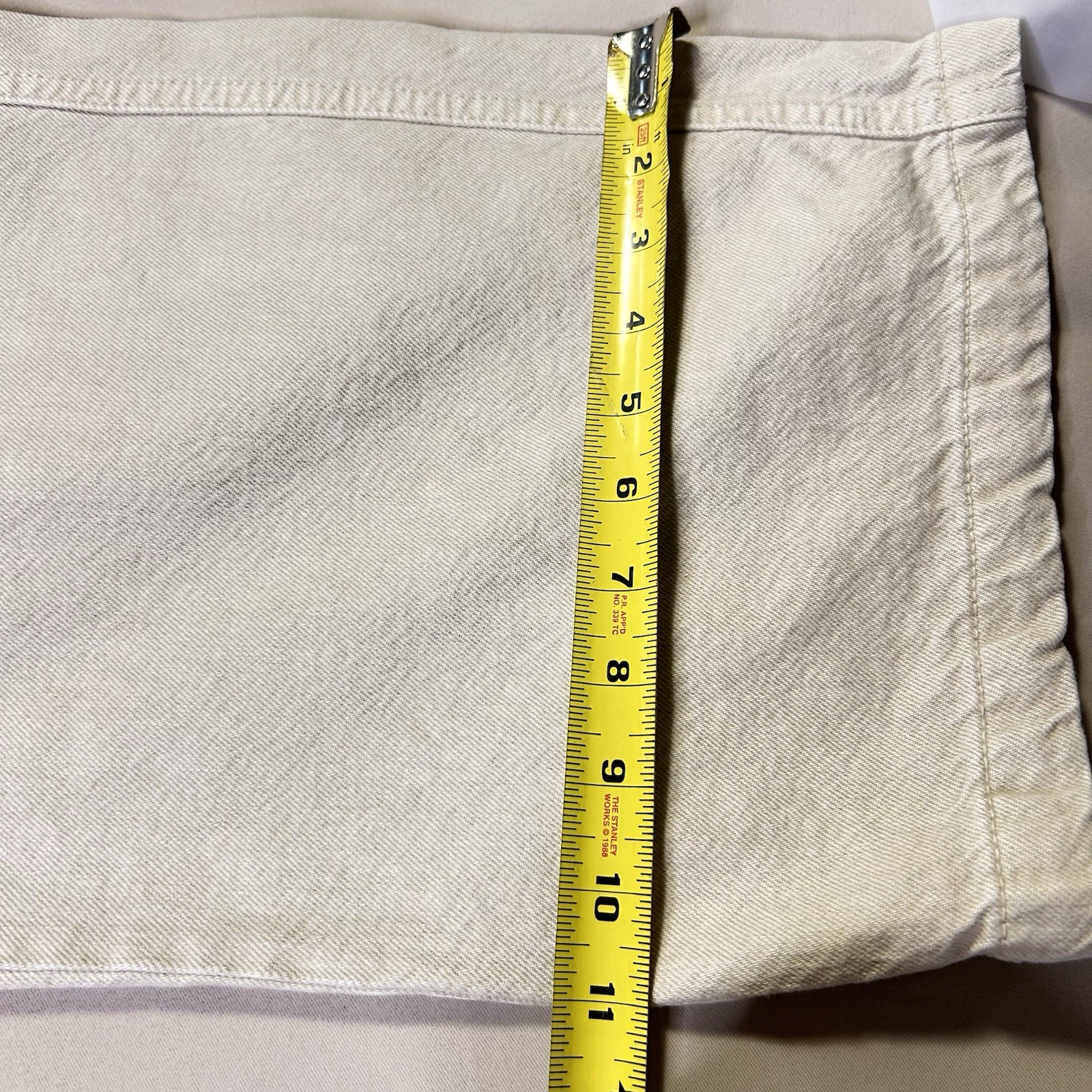 Bershka Women’s Cargo Pants Straight Leg Cream Ivory Casual Trousers Size L image 6