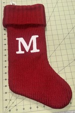 Wondershop Knit Monogram Initial M Christmas Stocking Red - White Letter Target