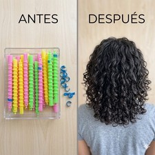 Multicolor Spiral Hair Rollers Set with Clips for Curly Hair, Plastic