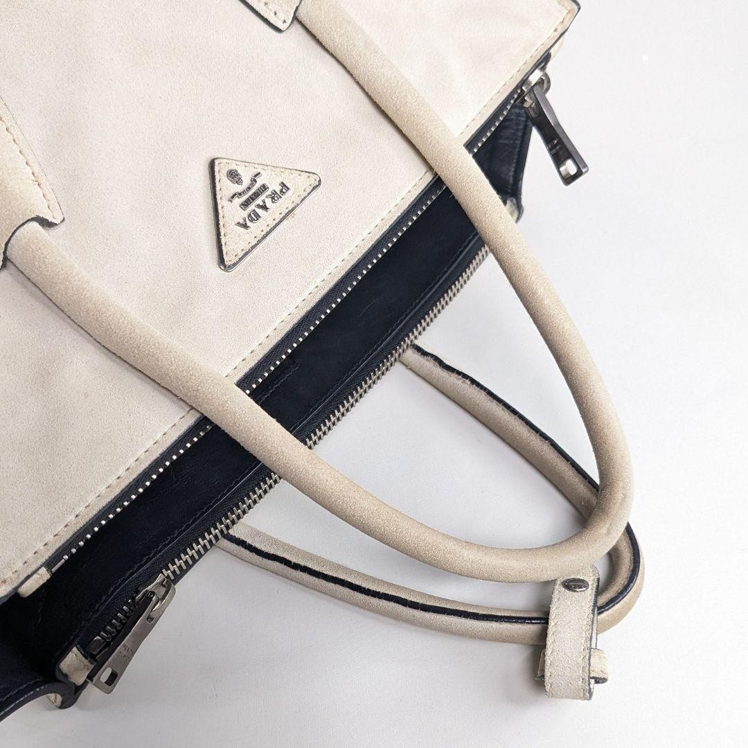PRADA Handbag Shoulder Tote Bag Suede 2way thumbnail 7