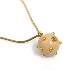 Collana originale con logo CHANEL CC beige/oro acrilico/metallo - 56457k