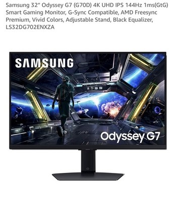 Samsung 32  Odyssey G7 (G70D) 4K UHD IPS 144Hz 1ms HDR400 Smart Gaming Monitor