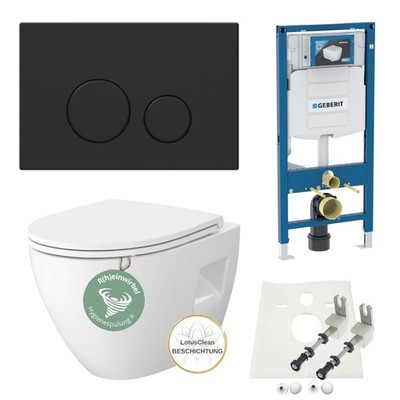 Geberit Sigma Spülkasten Vento WC spülrandlos Drückerplatte schwarz Komplettset