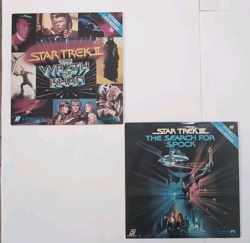 Star Trek 2 + Star Trek 3 Laserdisc Lot Wrath Of Khan / Search For Spock LD (2)
