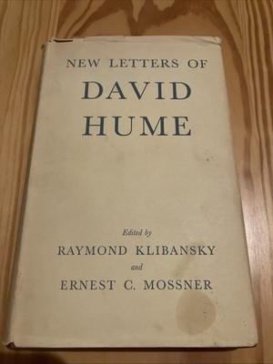 New Letters Of David Hume Edited By Klibansky And Mossner  (1954 Hardcover)