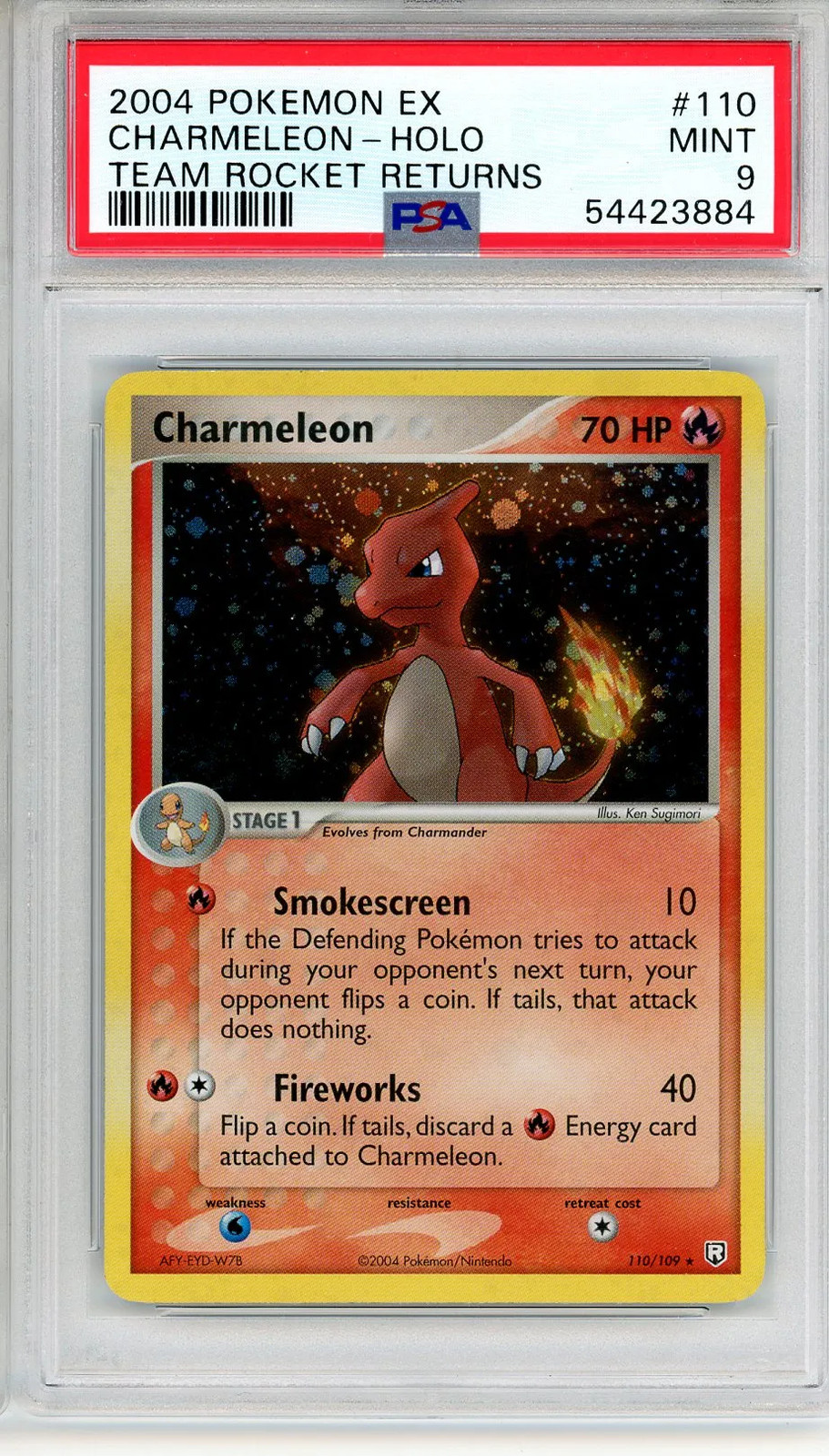 2004 Pokemon EX Team Rocket Returns Charmeleon #110 Holo PSA 9 MINT