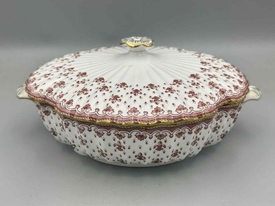 Spode Fleur de Lys rot - Gemüseterrine mit Deckel