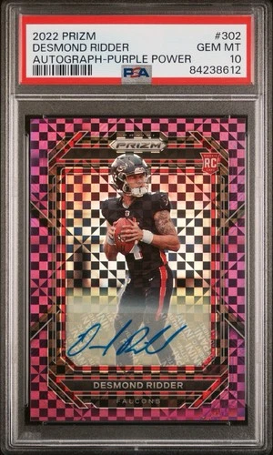 2022 Panini Prizm Football Purple Power Prizm Desmond Ridder #302