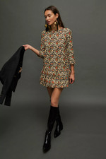 Free People The Avenue Mini Dress - Black Floral Motif - RRP £118 BNWT