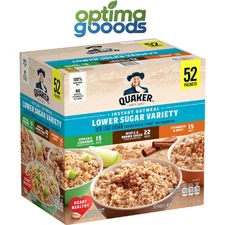 Quaker Lower Sugar Instant Oatmeal Variety Pack - 1.17 oz, 52 Pack. Free Shiping
