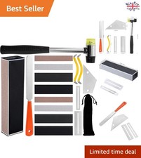 Ergonomic 17-Piece Guitar Maintenance Tool Set with Rubber Hammer & Storage Bag