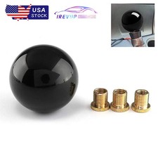 Gear Shifter Head Black Round Ball Shift Knob Acrylic With 3 Adapters Universal